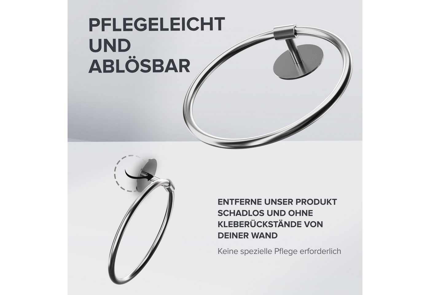 ovimar Handtuchring Bovbjerg, aus Edelstahl in Silber zur Zum Kleben Bild 4
