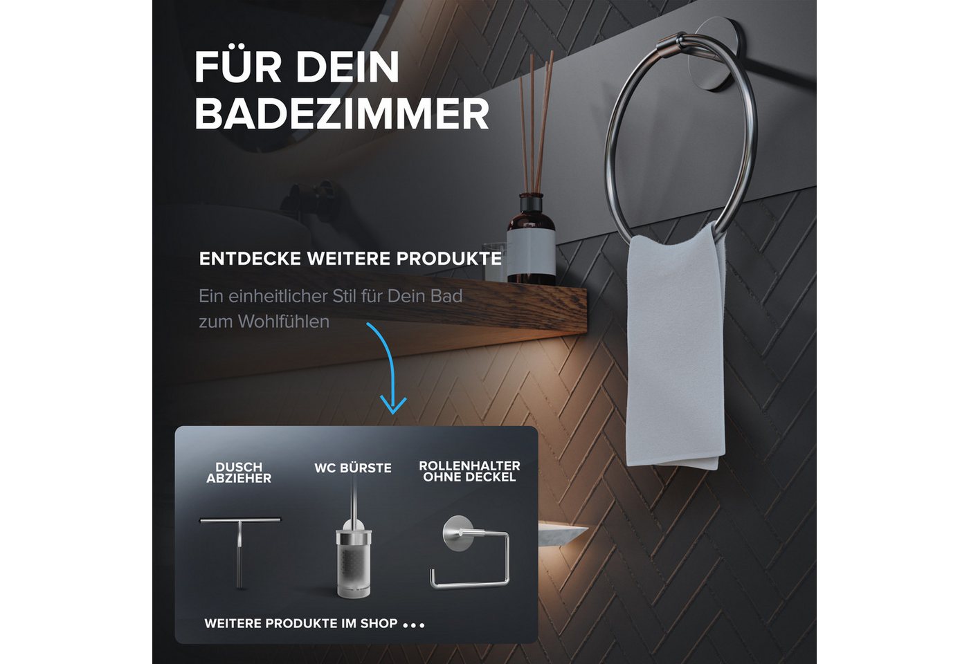 ovimar Handtuchring Bovbjerg, aus Edelstahl in Silber zur Zum Kleben Bild 5