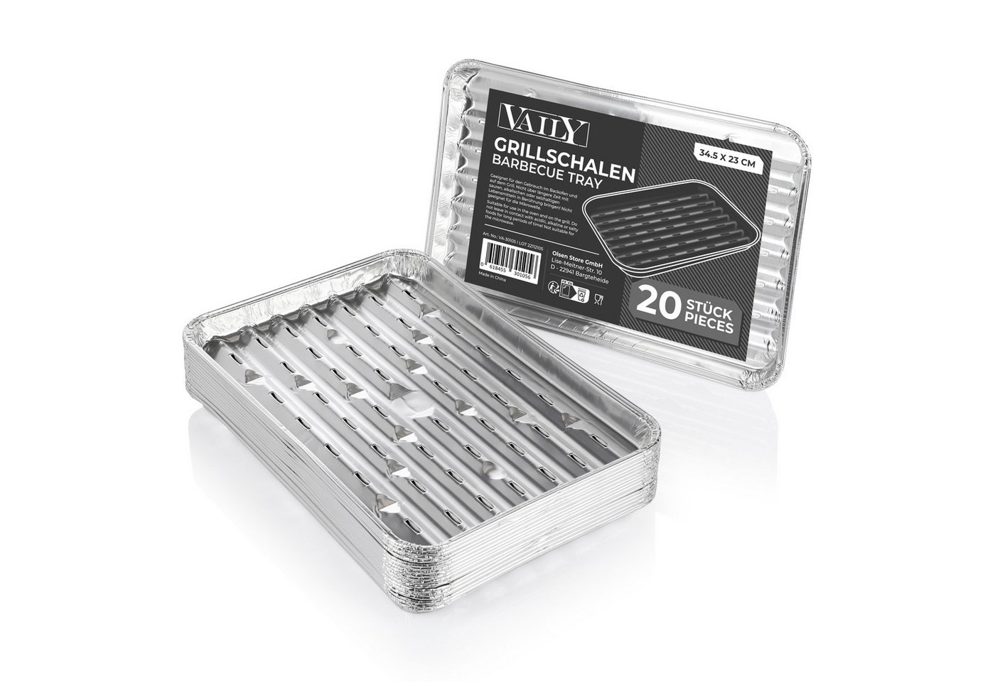 Vaily Grillschale Alu Grillpfanne Tropfschale für Grill und Backofen, (20-St) Bild 2