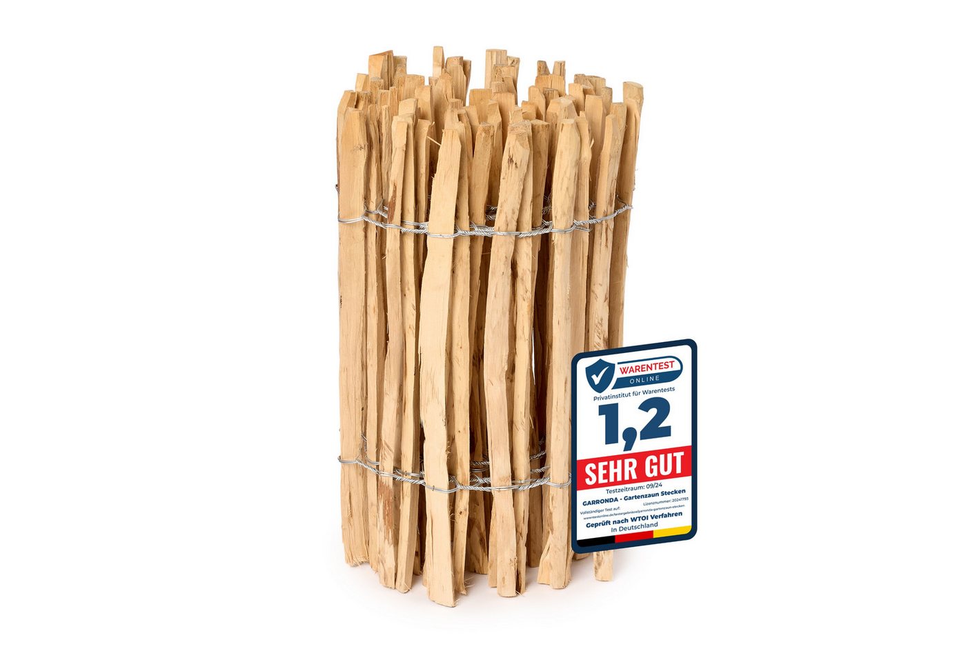 Garronda Zaun Staketenzaun 60cm x 5m zum Stecken aus Holz Lattenweite 3-5cm GD-0079, Holz Bild 3