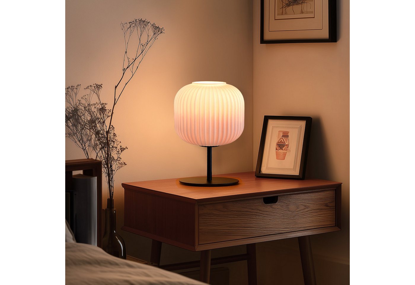 STANBOW Tischleuchte Nachttischlampe,Ein-/Ausschalter, ohne Leuchtmittel 1.8m, Warmweiß, E27,PVC Kabel, Tischlampe für Wohnzimmer Schlafzimmer Bild 5