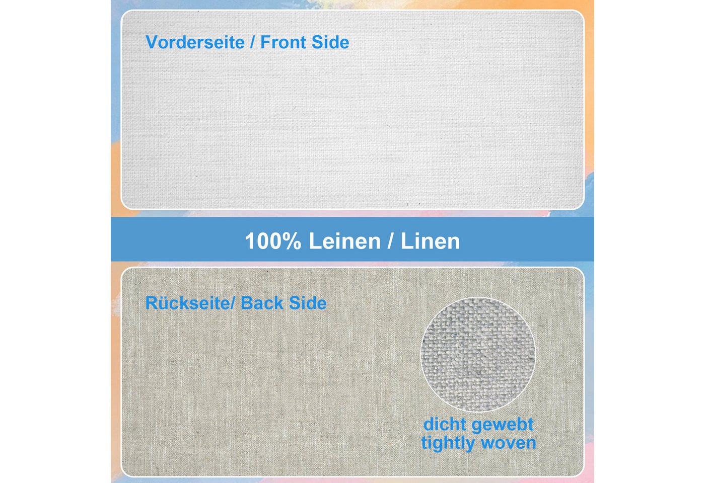 ESENG Maltuch Leinwand aus 100 % Leinen – 420 g/m², zum Bespannen von Keilrahmen Bild 5
