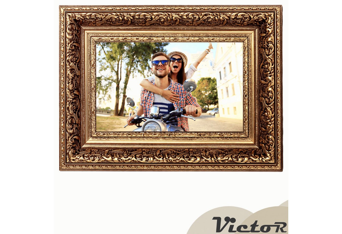 Victor (Zenith) Bilderrahmen Leonardo, Bilderrahmen Gold Braun 10x15 cm, Bilderrahmen A6 Antik