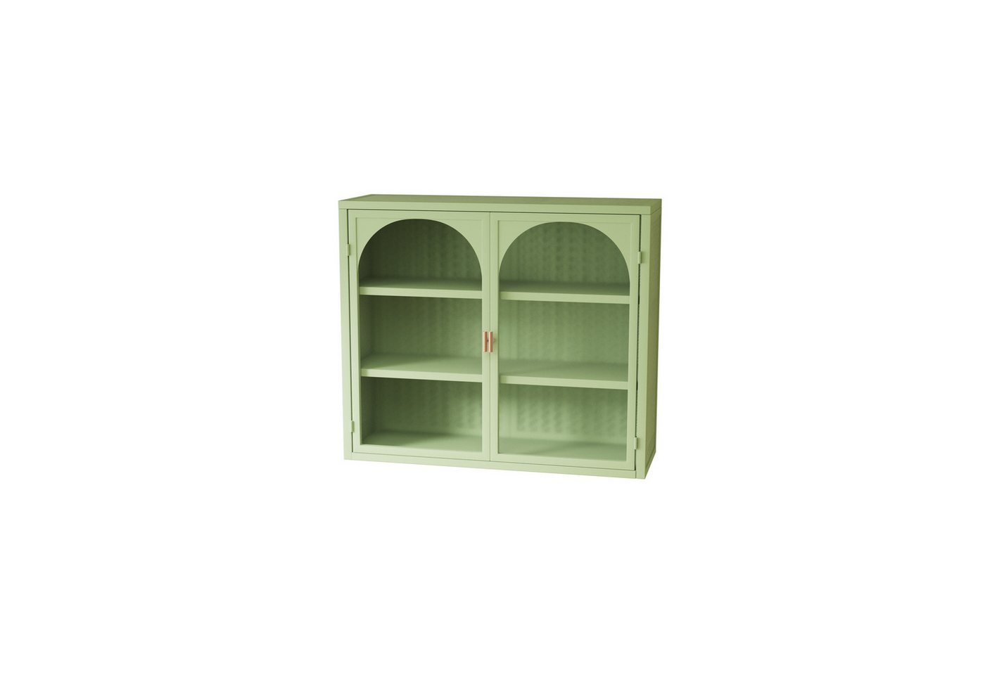 Celya Wandhängeschrank 70 cm Glas-Türen Moderner zweitüriger Wandschrank, Grün, mit dreistufigem Stauraum, mit charakteristischem Webmuster Bild 3