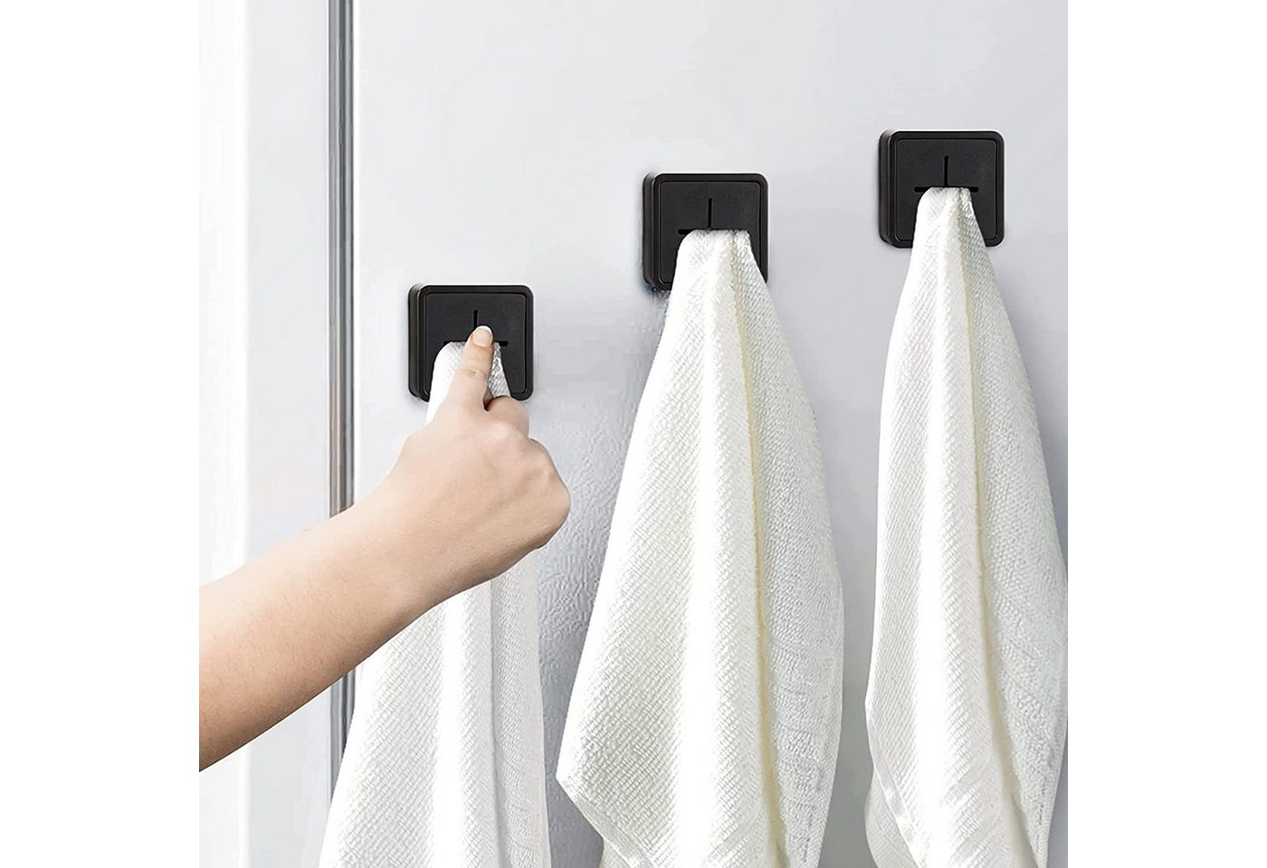 TUWENA Handtuchhaken 4 Handtuchhaken ohne Bohren aus ABS-Material für Badezimmer und Küche, (4-St) Bild 5
