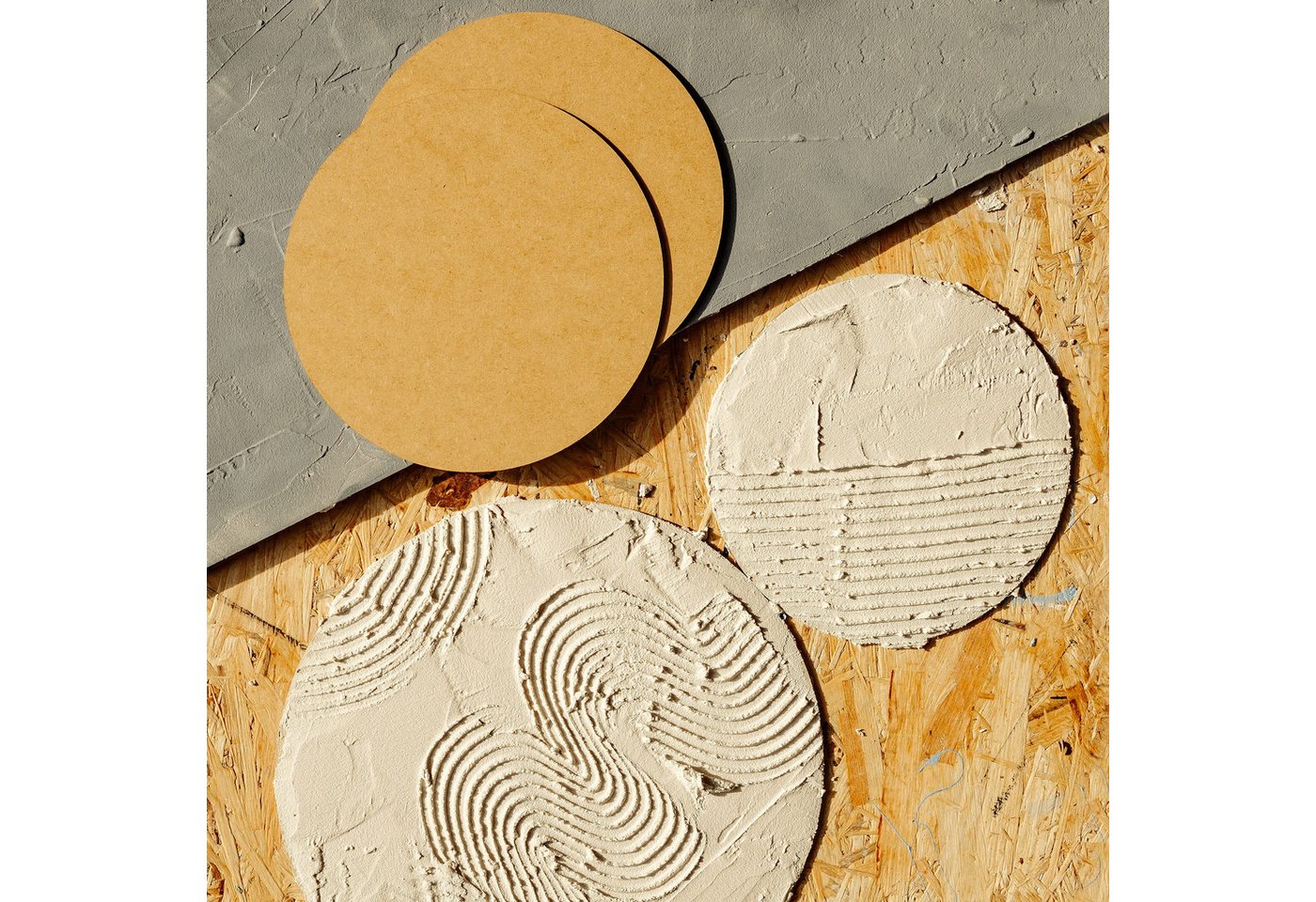 Creative Deco Bastelnaturmaterial 10x Runde MDF Platten 3 mm Dünne Holz Platten Bild 4