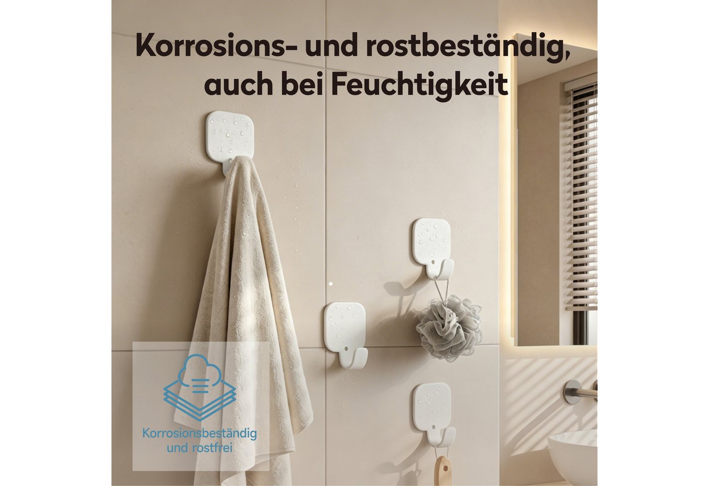 doporro Wandhaken Klebehaken Wandhaken ohne Bohren 4 Stück aus Aluminium Stalo-15, aus Aluminium Bild 2