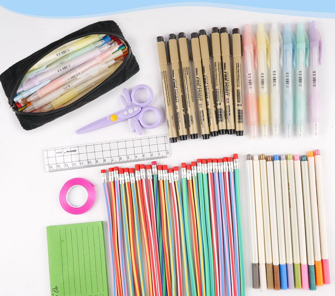 Zaewry Schreibgeräteetui Cord Federmäppchen Groß, Stifteetui für Mädchen & Teenager, (1-tlg), Mäppchen für Schule, Uni & Büro Bild 3