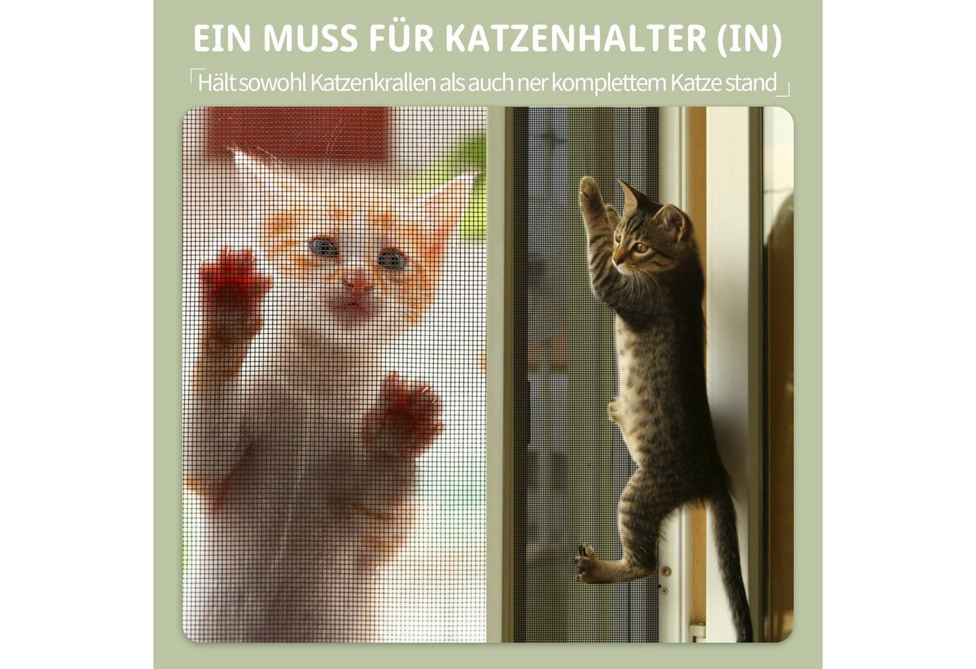 Srvillg Insektenschutz-Fensterrahmen Selbstklebendes Moskitonetz für Fenster Fliegengitter Mit Pollenschutz
