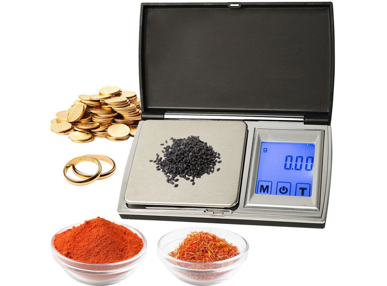 Casativo Feinwaage Digitale Feinwaage (300g/0.01g) mit Touch-Display für Schmuck & Gold, Ideal für Labor, Schmuck, Hobby oder Reise Bild 4
