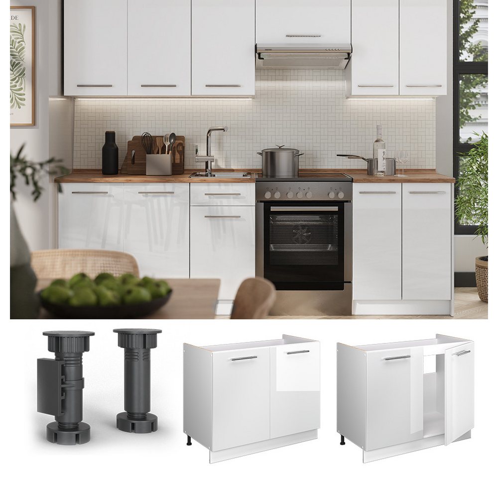Vicco Unterschrank Fame-Line, Weiß Hochglanz/Weiß, 100 cm ohne Arbeitsplatte (1-St) Bild 2