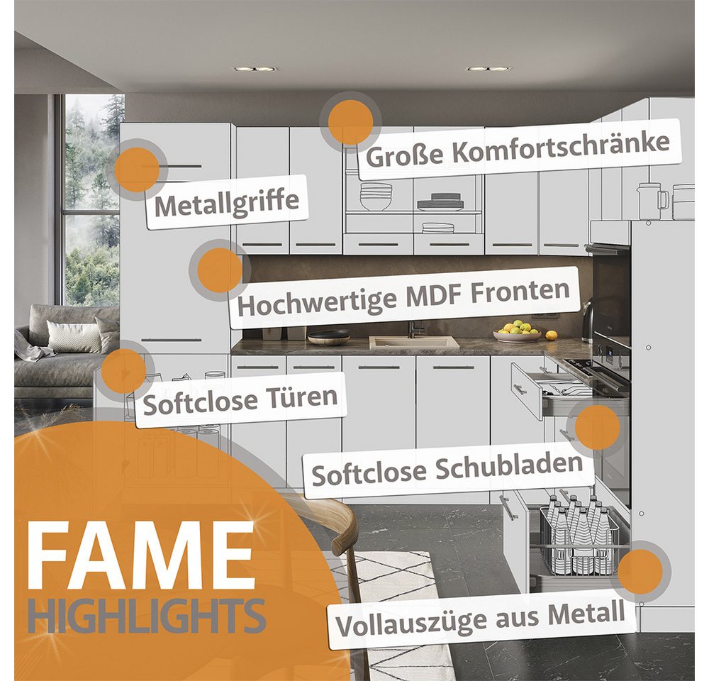 Vicco Unterschrank Fame-Line, Goldkraft Eiche/Weiß, 100 cm, AP Eiche (1-St)