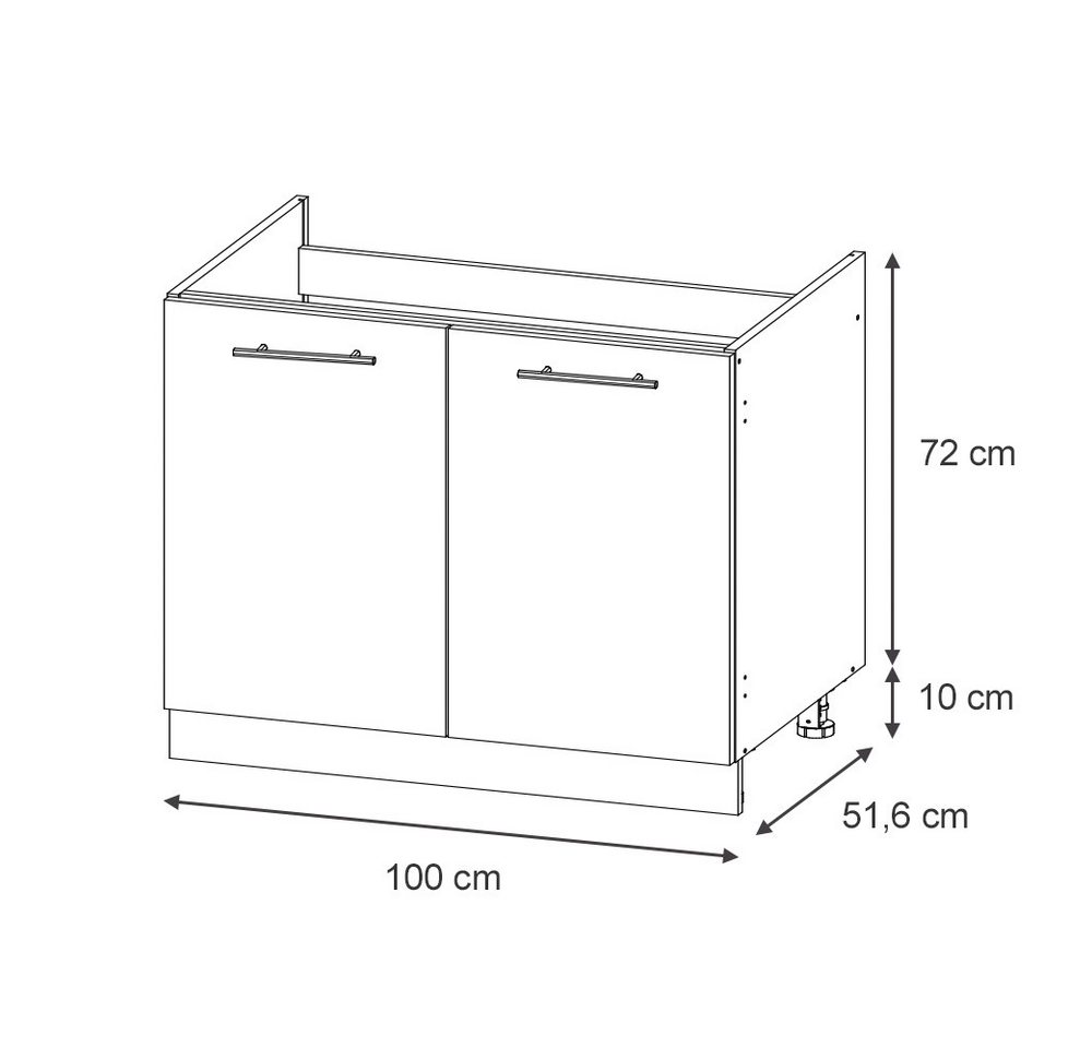 Vicco Unterschrank Fame-Line, Goldkraft Eiche/Weiß, 100 cm, AP Eiche (1-St) Bild 3