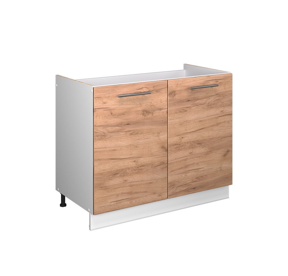 Vicco Unterschrank Fame-Line, Goldkraft Eiche/Weiß, 100 cm, AP Eiche (1-St) Bild 4