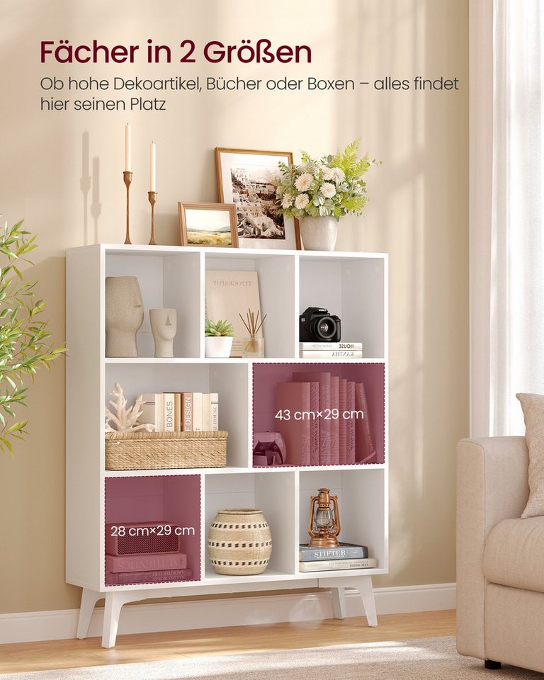 VASAGLE Bücherregal Standregal, 8 Fächer, Würfelregal, Aufbewahrungsregal, 24 x 90 x 107,4 cm Bild 2