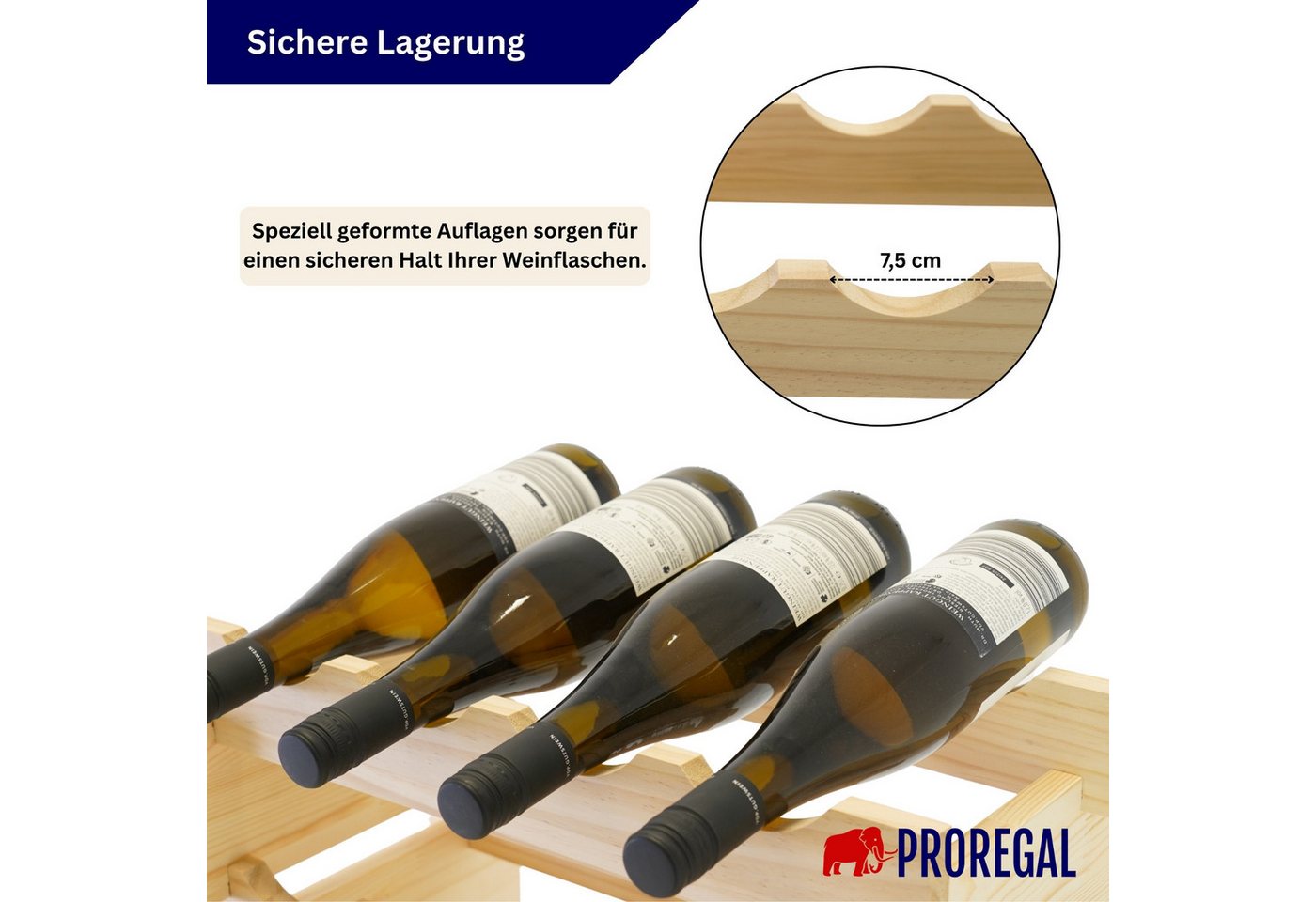PROREGAL® Weinregal NAVARRA aus Holz Bild 3