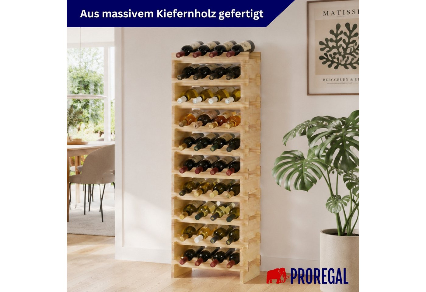 PROREGAL® Weinregal NAVARRA aus Holz Bild 4