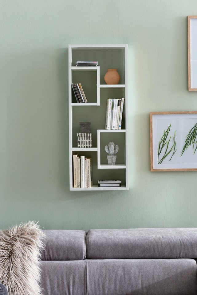 FINEBUY Wandregal Hängeregal 36 x 90 x 13,5 cm Holz Wandboard Dekoregal Modern, Weiß 36x90x13,5 cm Holz Design Hängeregal Modern, Wandboard Freischwebend Dekoregal Bücherregal Wand Bild 5