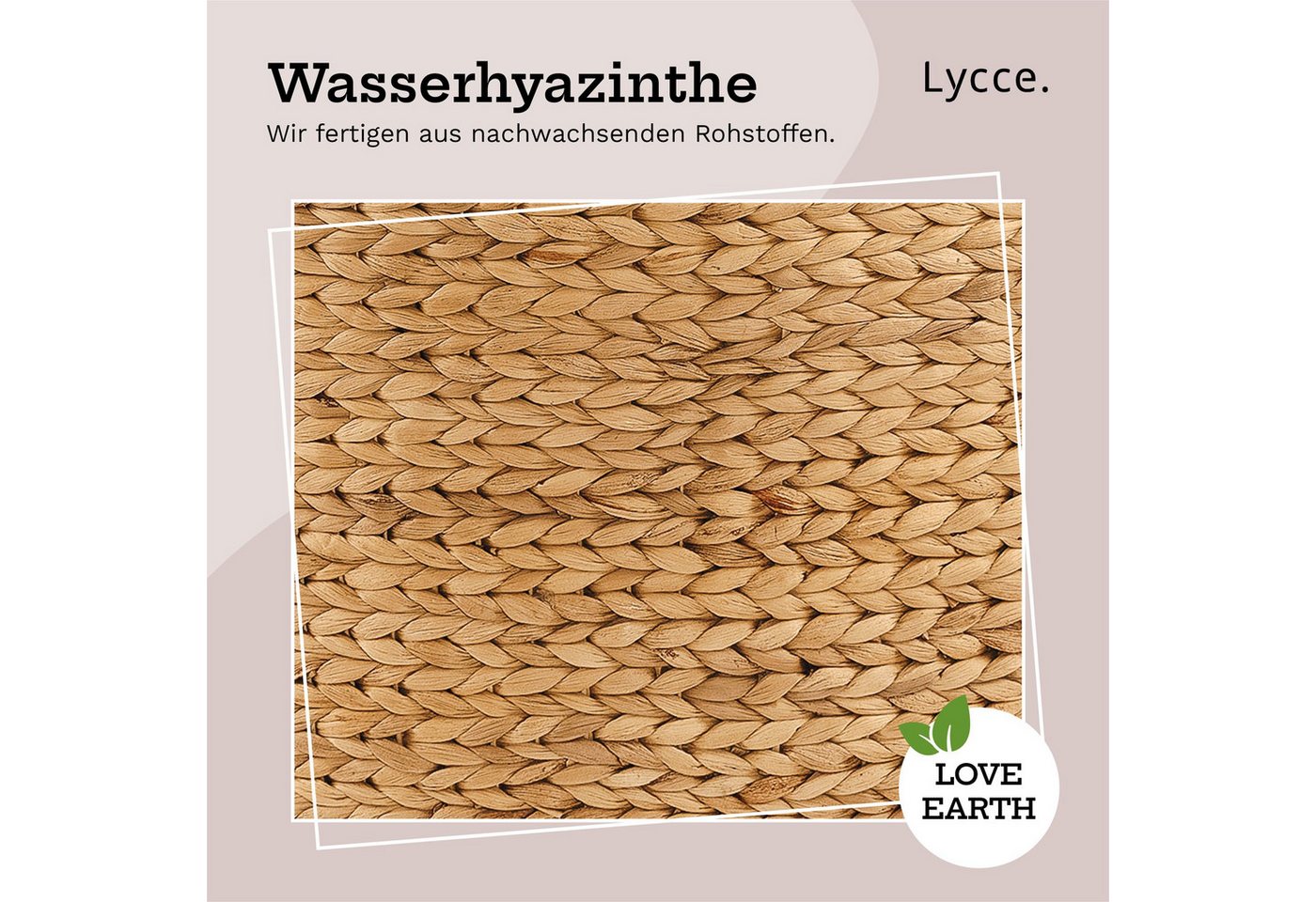 Lycce Wäschekorb Wäschekorb mit Deckel Eckwäschetruhe Wasserhyazinthe natur, 3 Größen, ideal für Nischen / Ecken, viel Stauraum für wenig Platz
