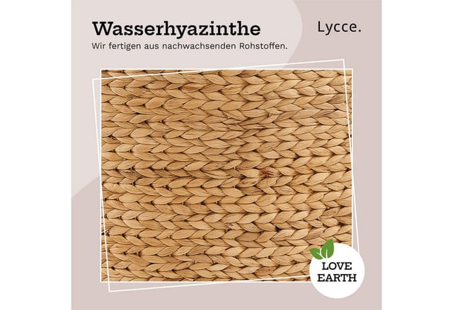 Lycce Wäschekorb Wäschekorb mit Deckel Eckwäschetruhe Wasserhyazinthe natur, 3 Größen, ideal für Nischen / Ecken, viel Stauraum für wenig Platz