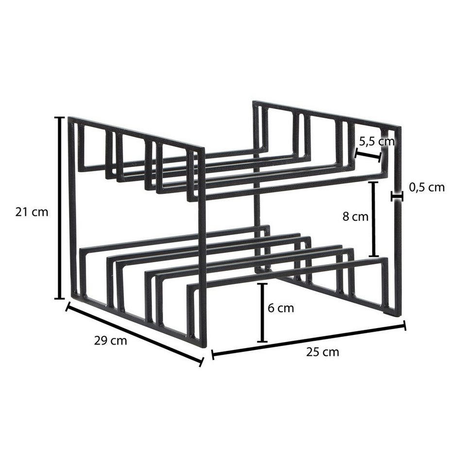FINEBUY Weinregal FB82257 Weinflaschenhalter Tisch 29x21x25 cm Metall Schwarz, Weinflaschenhalter Schwarz Modern, 29x21x25 cm, Weinhalter, Flaschenhalter Eisen für 6 Flaschen Bild 3