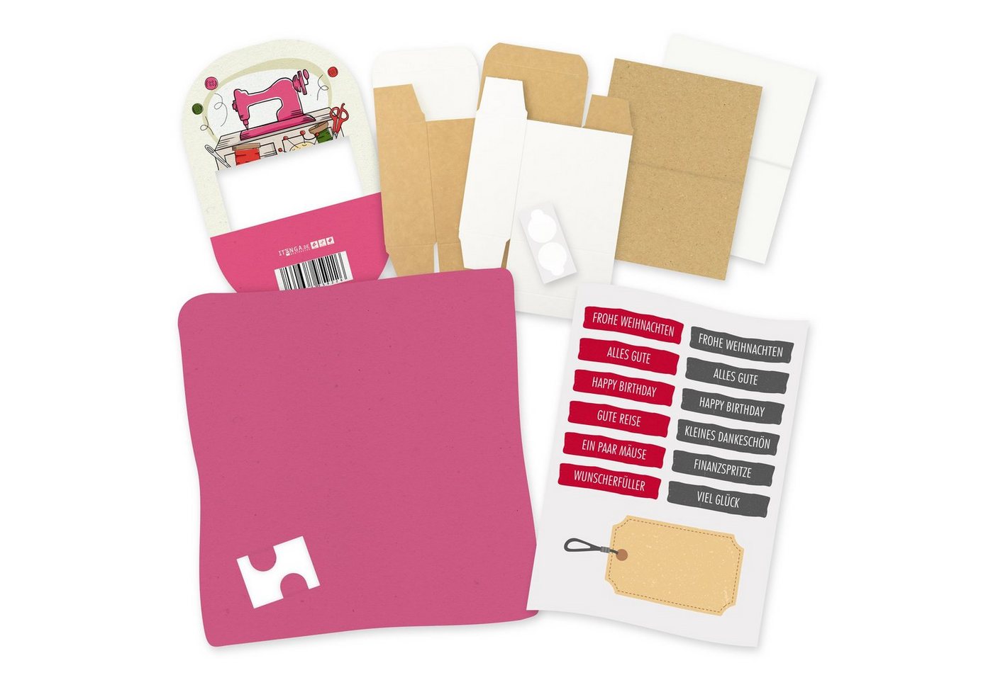 itenga Grußkarten itenga Geldgeschenkverpackung Nähmaschine (Motiv 103) mit Bodenplatte Bild 4