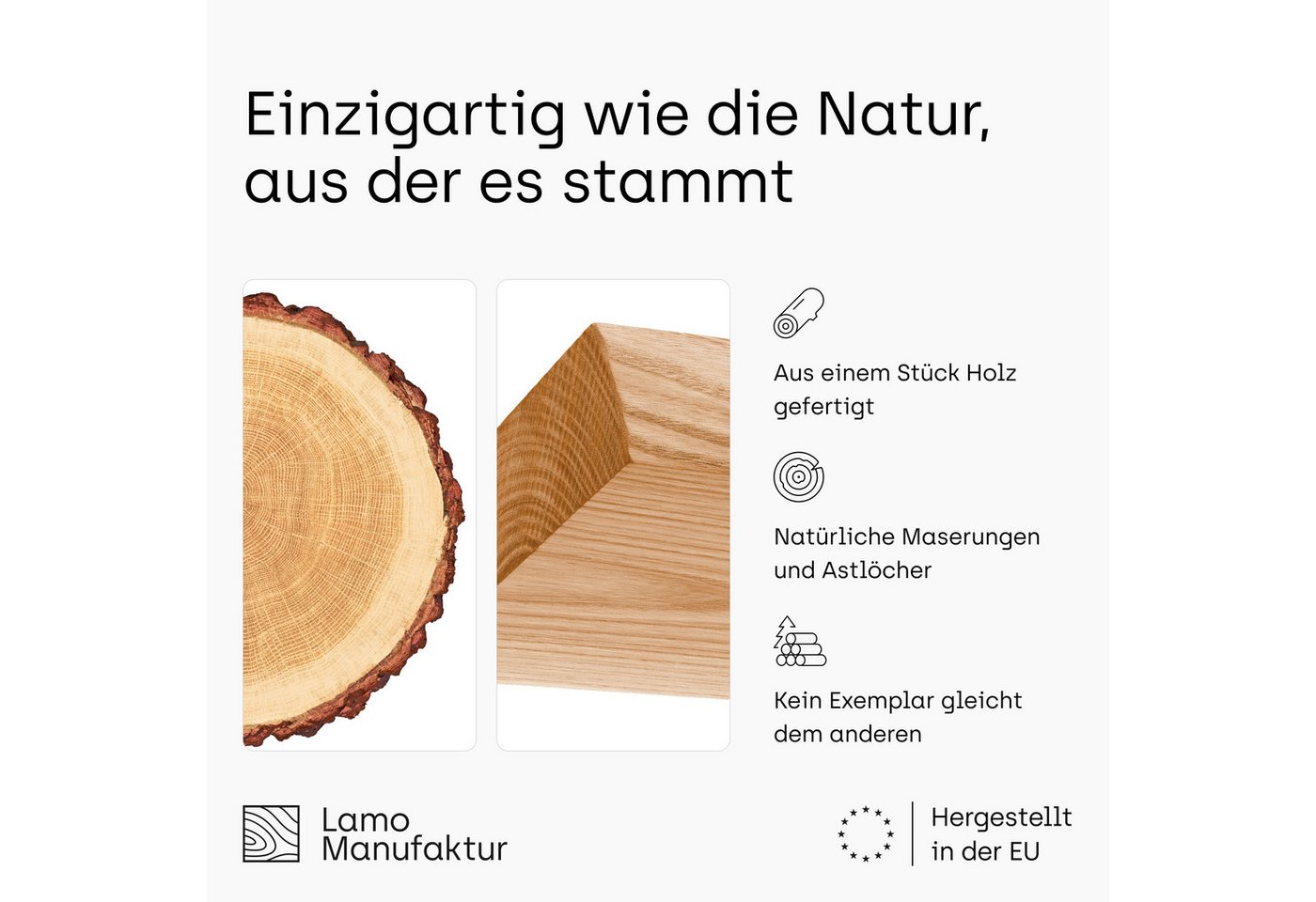 LAMO Manufaktur Wandregal Holz Gerade Regal Farbe: Dunkel mit schwarzem Industrial 40 cm, Komplett-Set, 40mm stake Massivholzplatte Bild 3