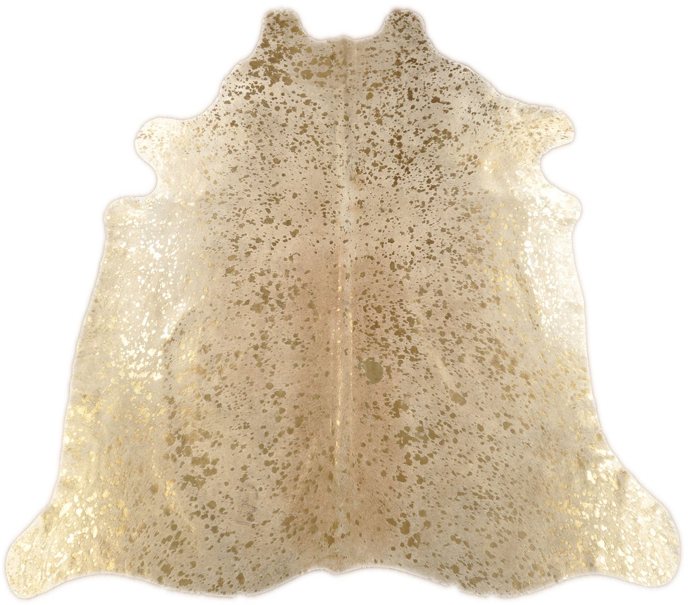 KUHFELL online & NOMAD Fellteppich Kuhfell Rinderfell Teppich hellgrau Silber & Gold Metallic Effekt XL Bild 5