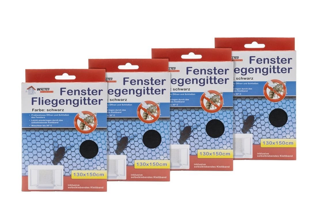 laro Fliegengitter-Gewebe Fenster Fliegengitter schwarz/weiß 4/8/20/40 Insekten/Pollenschutz, (4-St) Bild 3