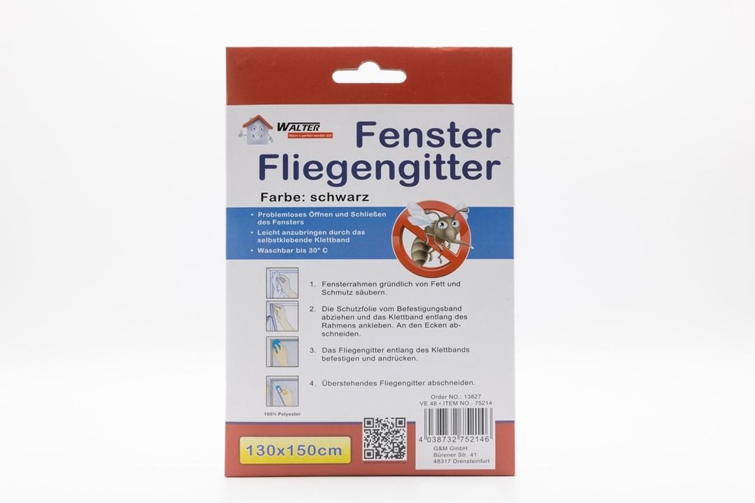 laro Fliegengitter-Gewebe Fenster Fliegengitter schwarz/weiß 4/8/20/40 Insekten/Pollenschutz, (4-St) Bild 4