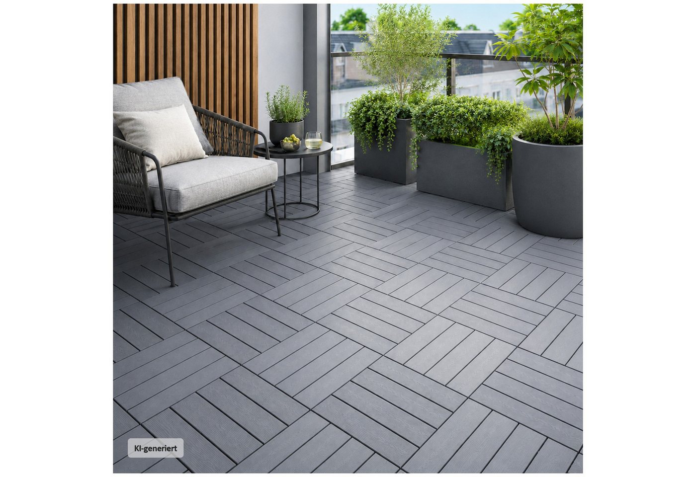 HTI-Living Outdoor-Bodenplatte Bodenplatte 9-teilig Nessa Klick, Set, 9-St., 9 Bodenplatten, Terrassenplatte Gehwegplatte