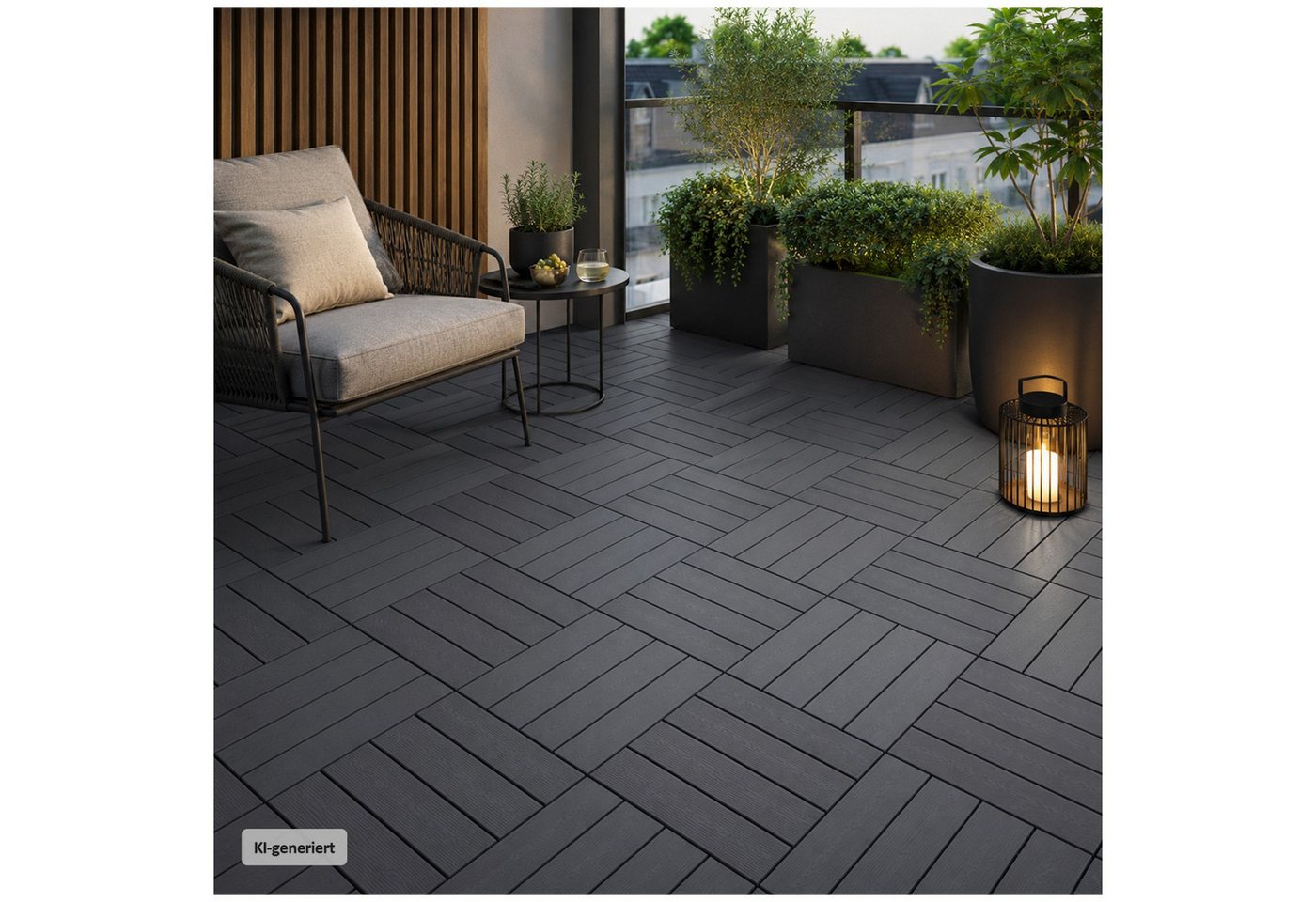 HTI-Living Outdoor-Bodenplatte Bodenplatte 9-teilig Nessa Klick, Set, 9-St., 9 Bodenplatten, Terrassenplatte Gehwegplatte Bild 3