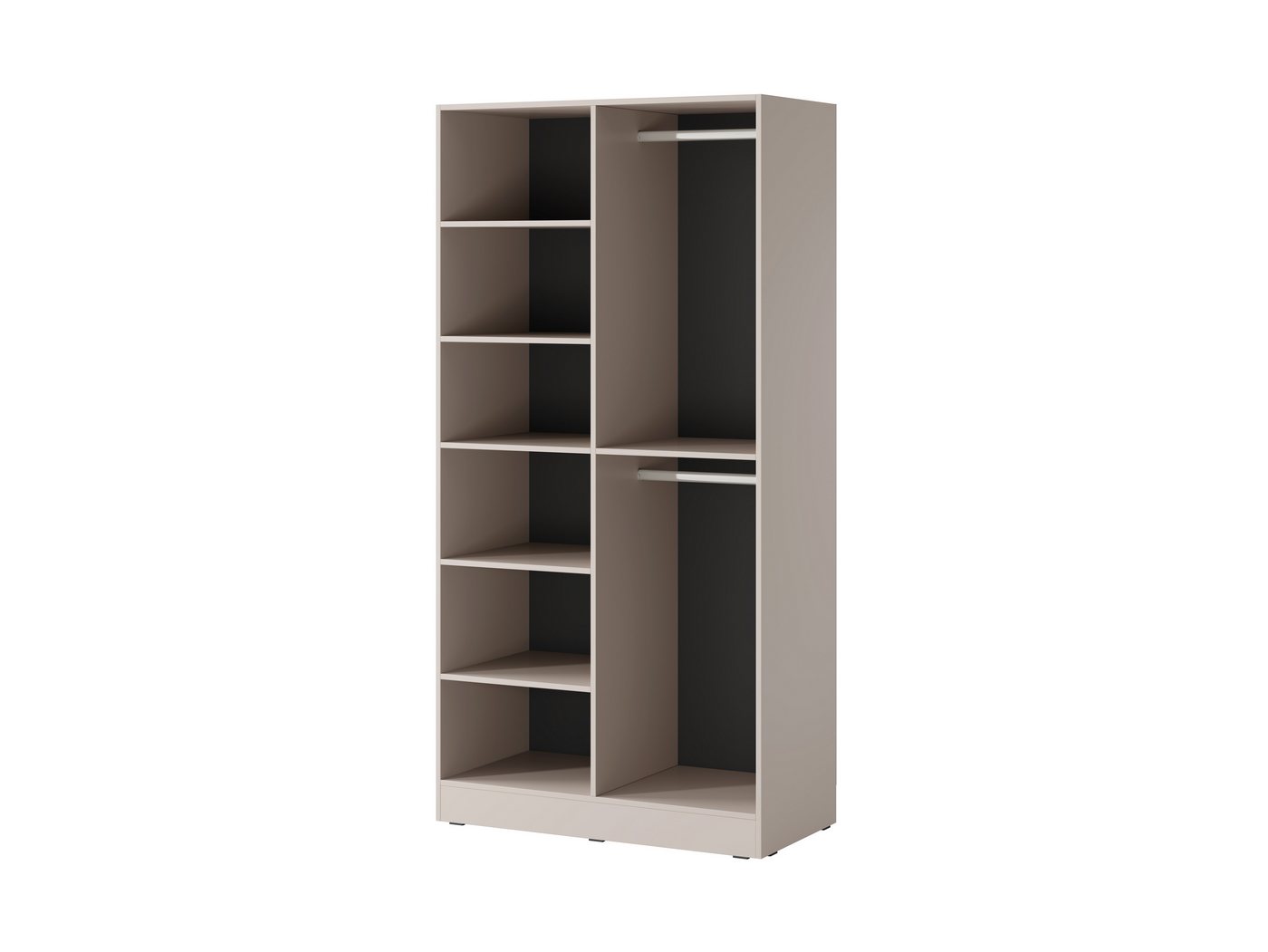 MOEBLO Drehtürenschrank MINEWRA NOVA (Kleiderschrank 2/4 türig Schrank Garderobe, Schlafzimmer, Drehtürenschrank, Falttürenschrank, Schrank mit Einlegeböden und Kleiderstange) (BxHxT):101/202x200x49 cm