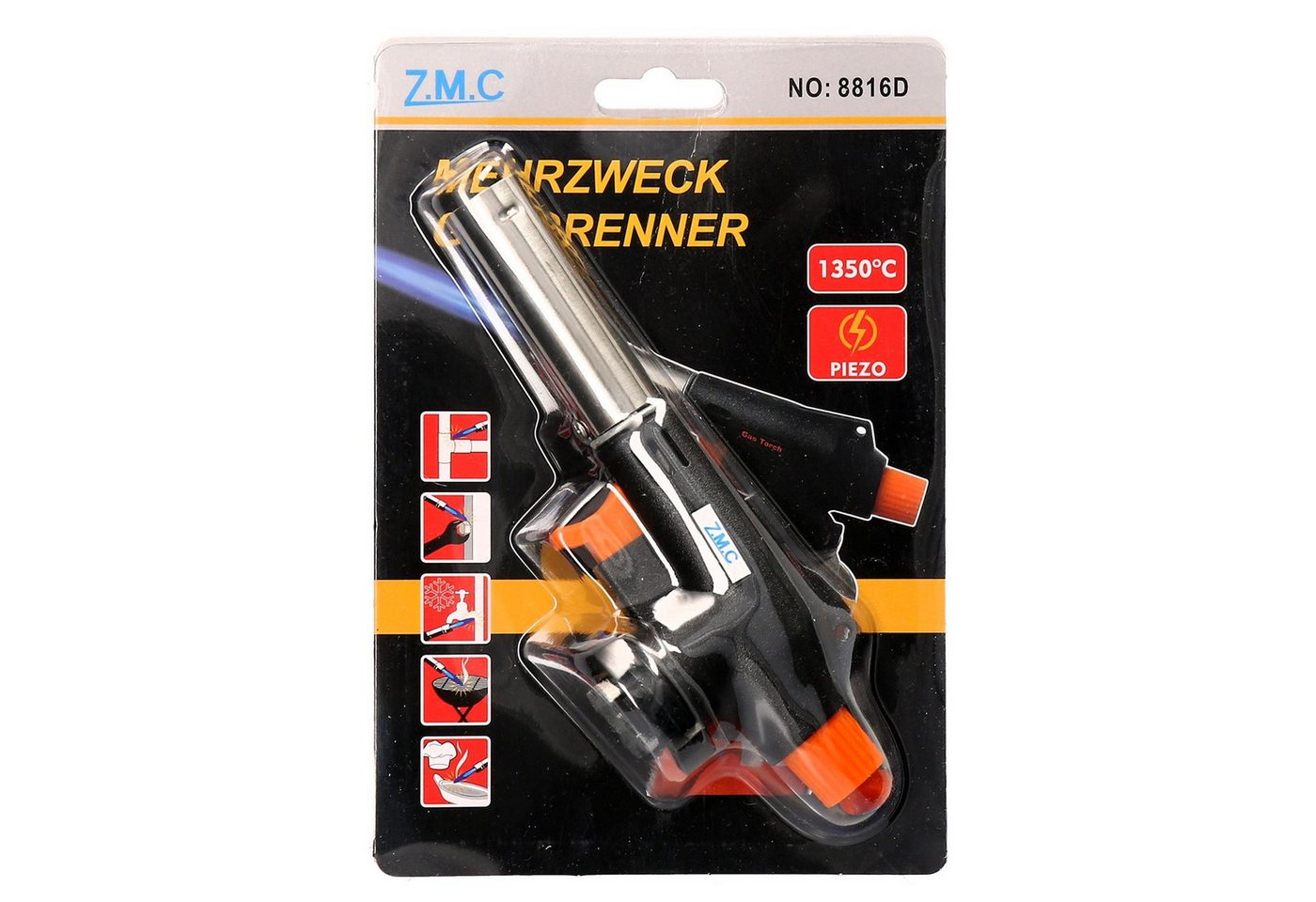 ZMC Flambierbrenner FBA_Gasbrenner Bunsenbrenner Lötlampe Lötbrenner Gasanzünder + Gaskart, Gasanzünder Bild 5