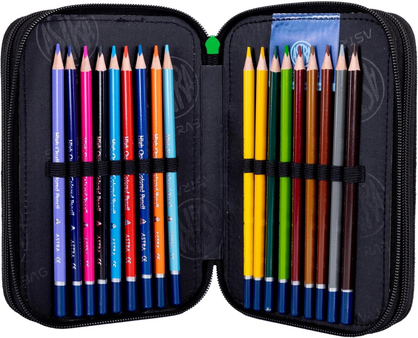GOLDKIDS Federmäppchen 3 Fächer - Mäppchen für Jungen und Mädchen -, (Federmappe 3-Fach Federtasche Gefüllte, 1-tlg., Schüleretui 46-teilig), - Schulmäppchen und Hausaufgabenheft - Fußball Motiv Bild 4