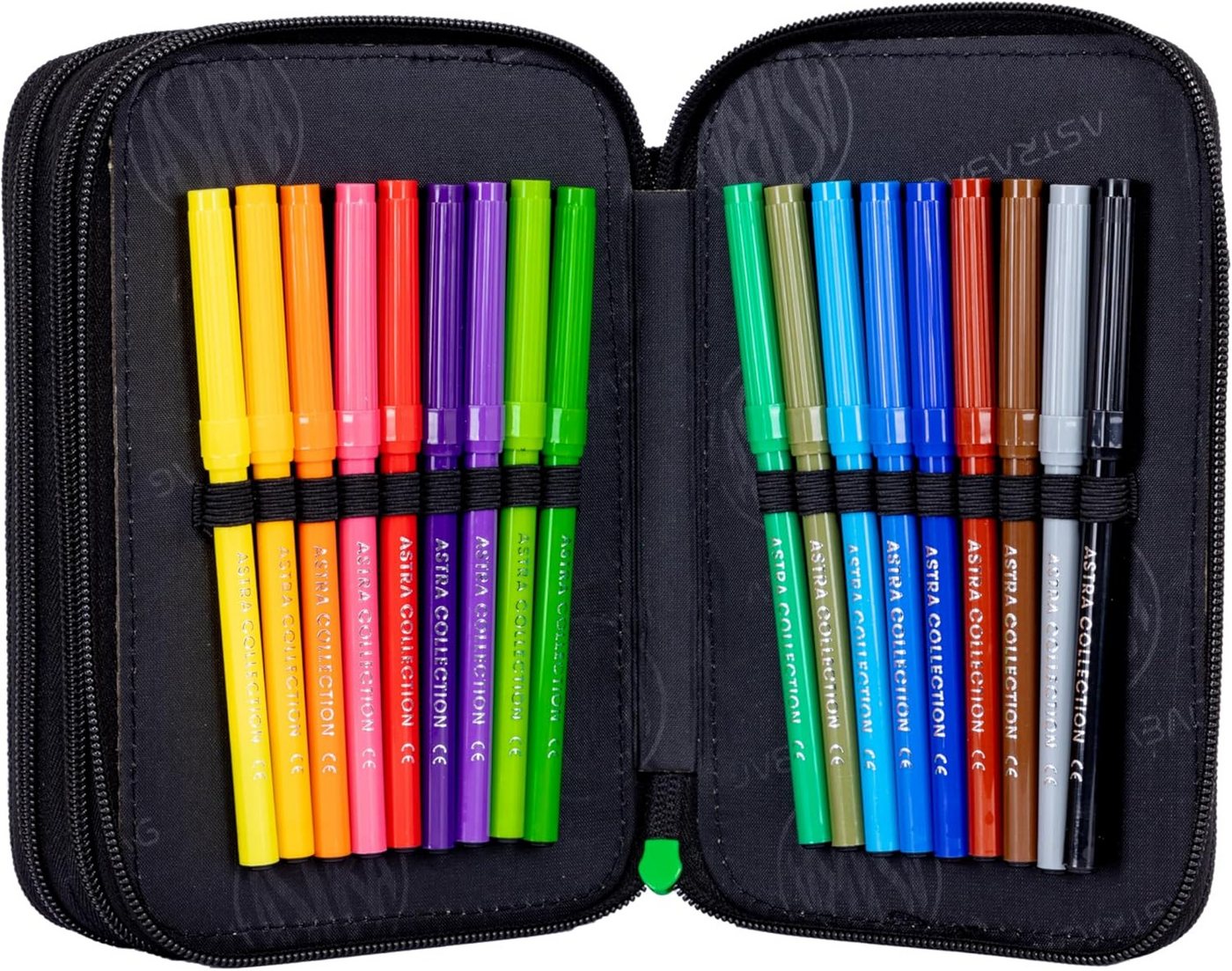 GOLDKIDS Federmäppchen 3 Fächer - Mäppchen für Jungen und Mädchen -, (Federmappe 3-Fach Federtasche Gefüllte, 1-tlg., Schüleretui 46-teilig), - Schulmäppchen und Hausaufgabenheft - Fußball Motiv Bild 5