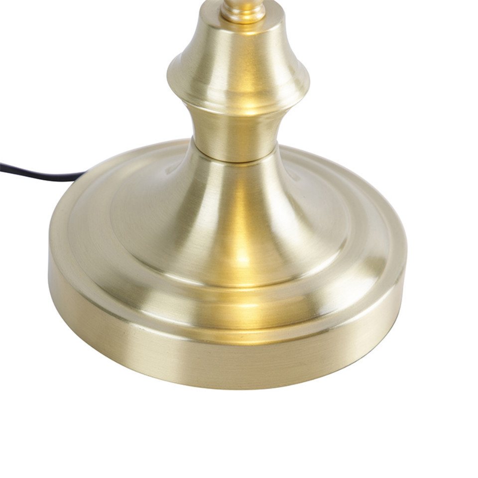 Qazqa LED Schreibtischlampe Banker, ohne Leuchtmittel, Warmweiß, QAZQA Büro lampe, e27, gold, Glas, classic-antique Bild 4