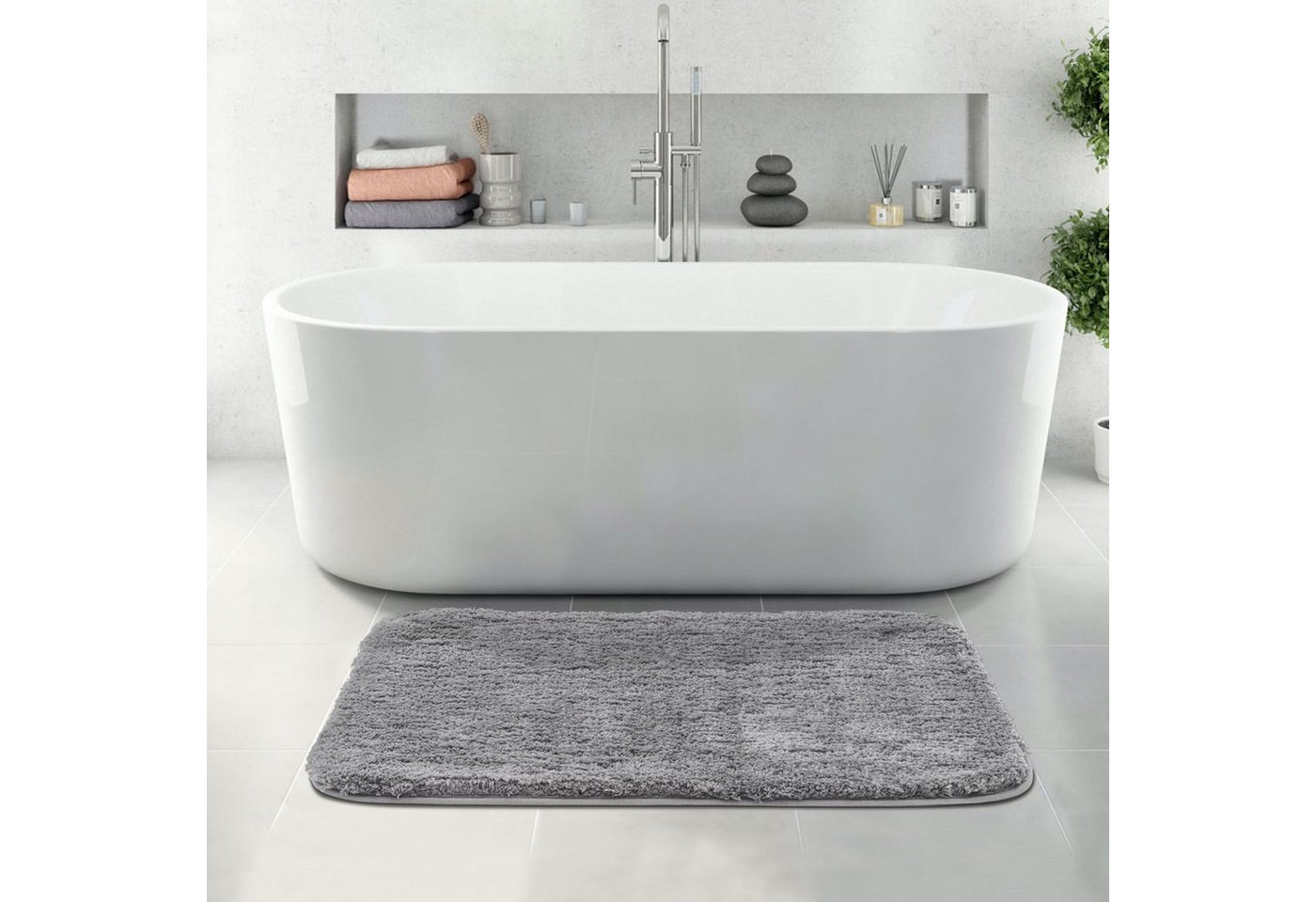 YI Badematte Badezimmerteppich,rutschfest,43 x 61 cm,super wasserabsorbierend Bild 5