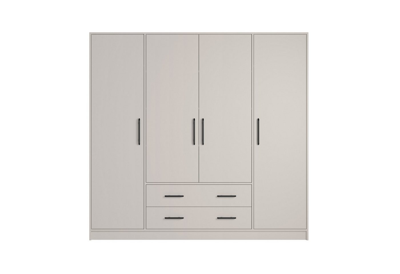 Marmex Möbel Drehtürenschrank SMART 1N/C großer Kleiderschrank Mehrzweckschrank mit Schrankaufsatz (2-St) 2 Schubladen, cashmere, Kleiderstangen, Stauraum Bild 3