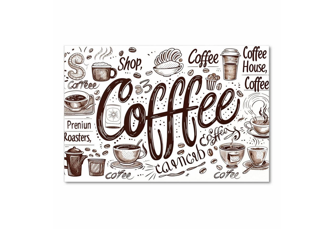 Primedeco Teppich Küchenteppich Kaffee Illustration PVC rutschfest abwaschbar Läufer, Rechteckig, Höhe: 3 mm, Pflegeleicht & Wasserabweisend Bild 4