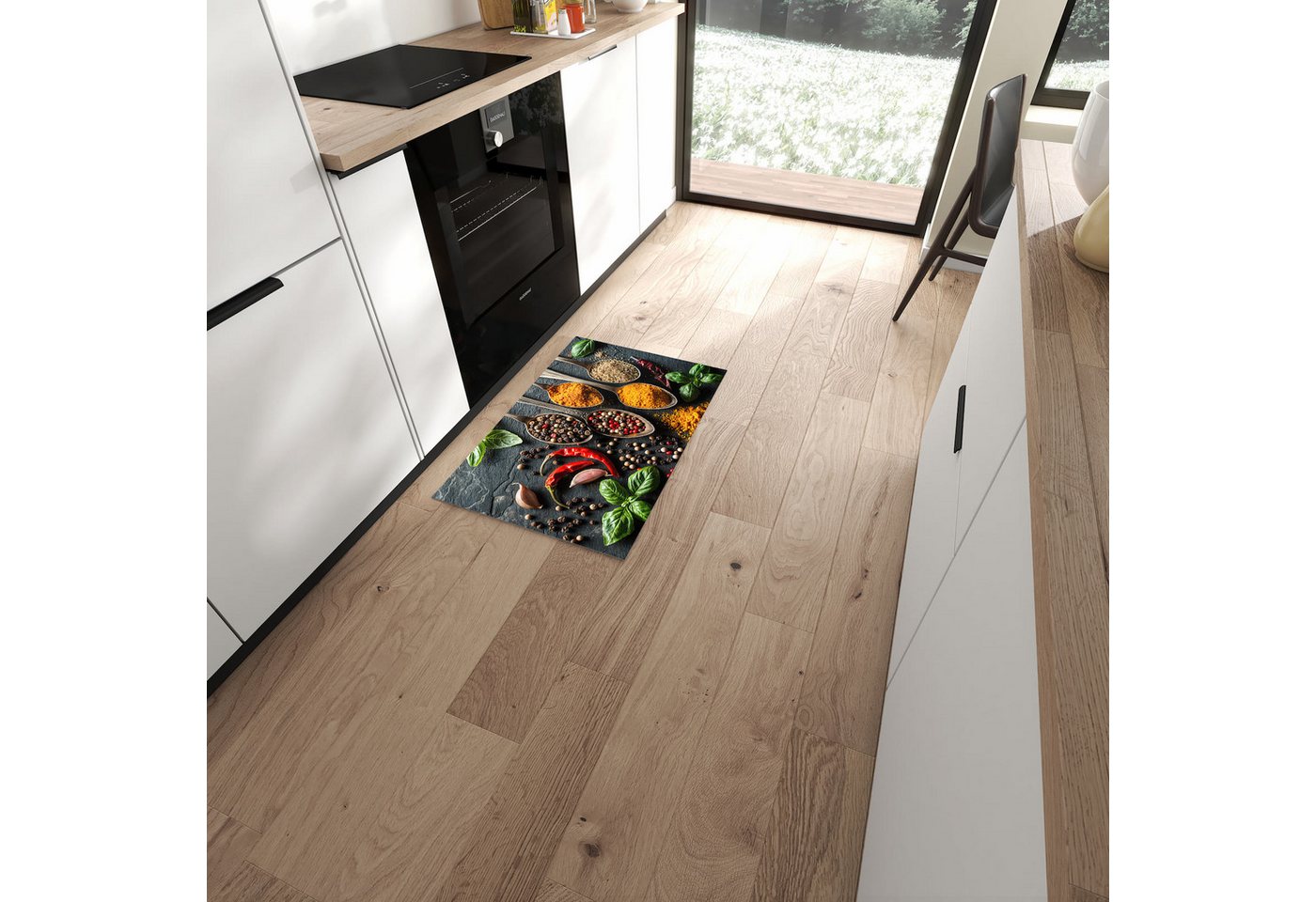 Primedeco Teppich Küchenteppich Küchengewürze PVC rutschfest abwaschbar Läufer, Rechteckig, Höhe: 3 mm, Pflegeleicht & Wasserabweisend