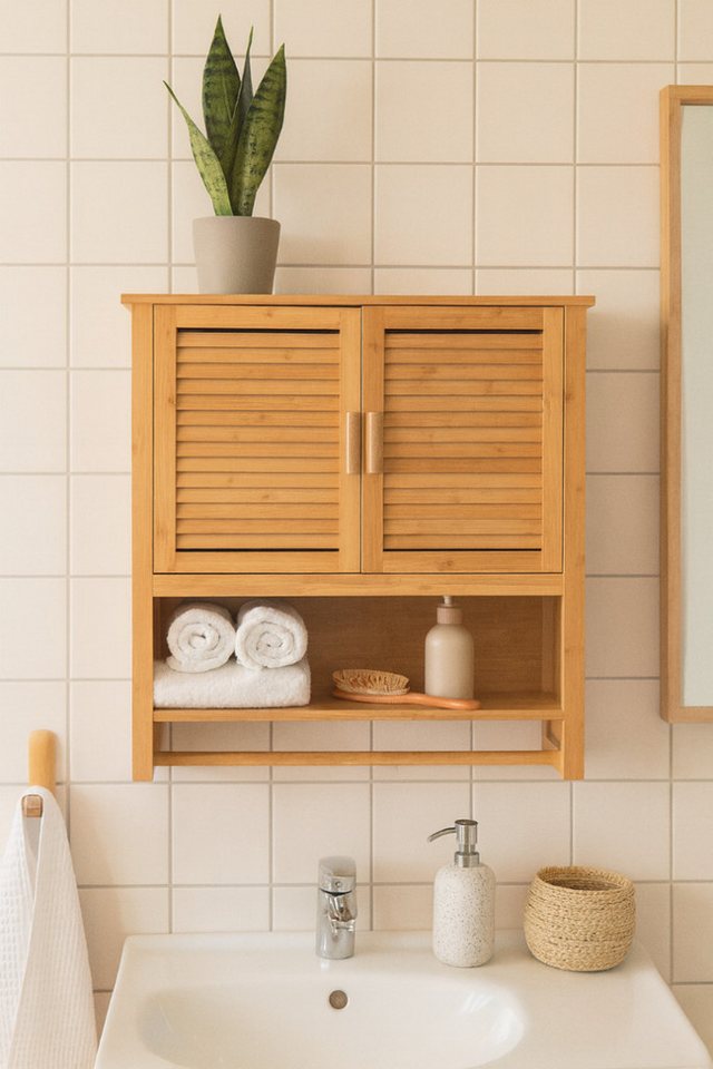 AD.CON Wandhängeschrank Hängeschrank Wandschrank Handtuchhalter Ablage Badschrank Regalfächern Bild 3