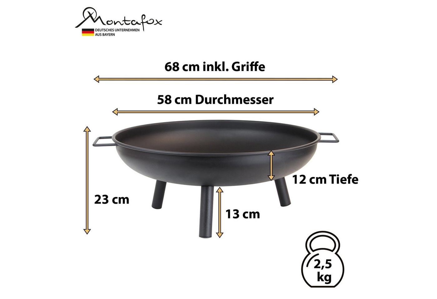 Montafox Feuerschale Feuerschale Metall Ø 58 cm für Garten und Terrasse Bild 5