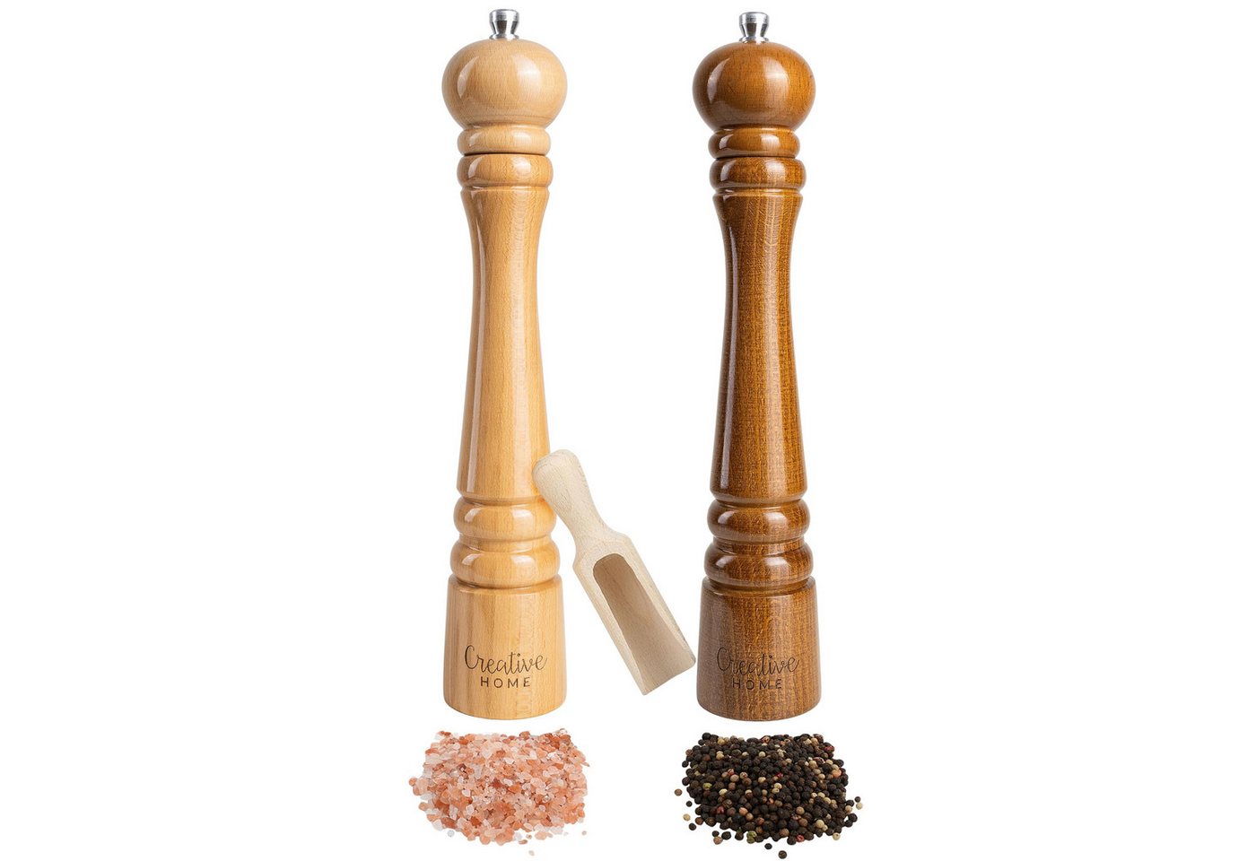 Creative Home Salz-/Pfeffermühle Große Salz und Pfeffermühle Holz Set von 2 Mühlen Bild 5