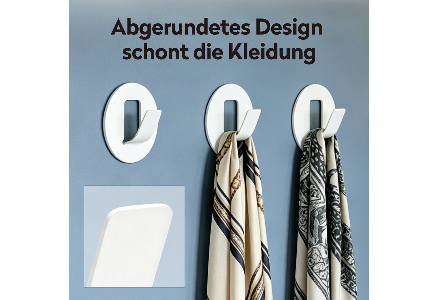 doporro Wandhaken Klebehaken Wandhaken ohne Bohren 4 Stück rund Stalo-16, Ohne Bohren Bild 2
