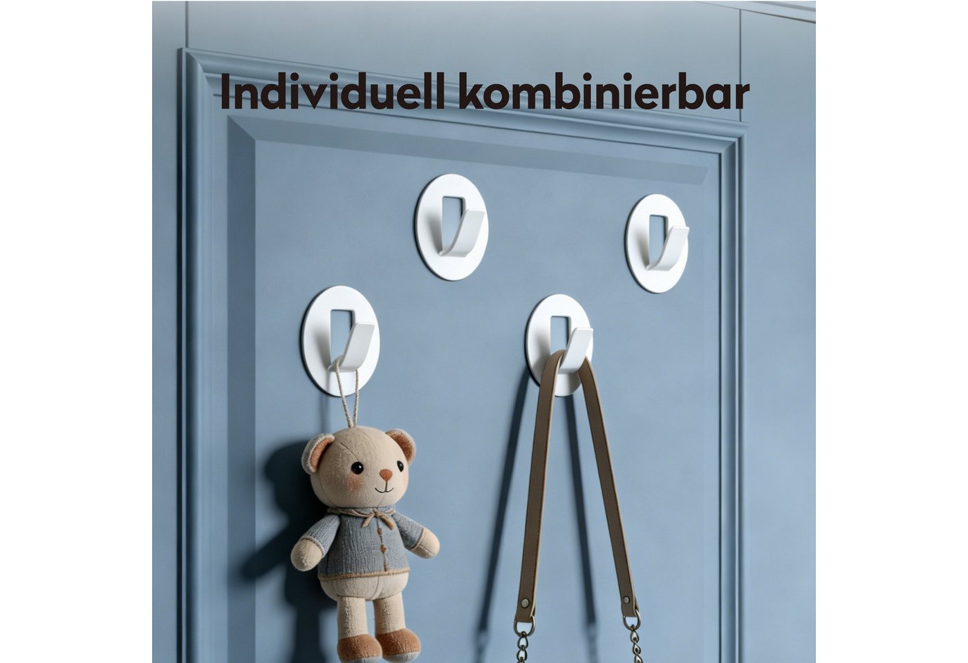 doporro Wandhaken Klebehaken Wandhaken ohne Bohren 4 Stück rund Stalo-16, Ohne Bohren Bild 4