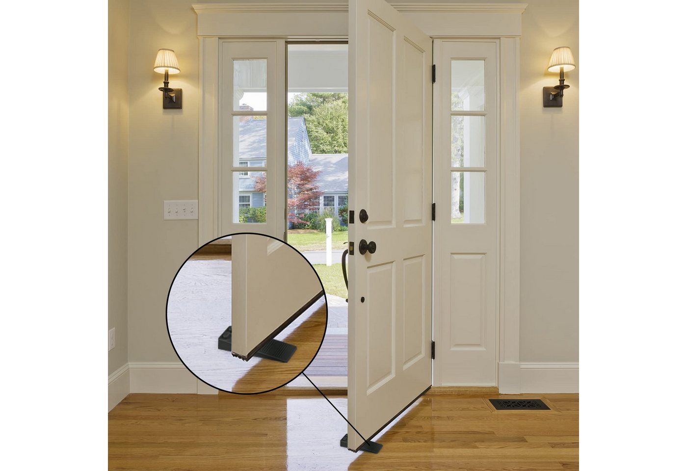 FOUORTUNATE-BEE Türstopper Türstopper Set 5 Stück Höhenverstellbar Gummi Rutschfest Schwarz (5 St), Türkeil Set Balkon Büro Zuhause Windschutz Boden Türstopper