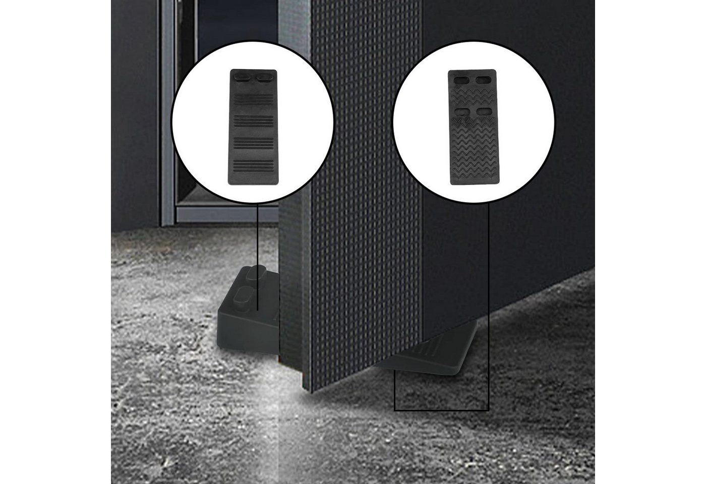 FOUORTUNATE-BEE Türstopper Türstopper Set 5 Stück Höhenverstellbar Gummi Rutschfest Schwarz (5 St), Türkeil Set Balkon Büro Zuhause Windschutz Boden Türstopper Bild 4