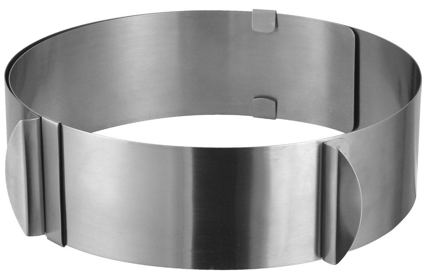 Haushalt International Backform Tortenring Kuchenring Edelstahl 16-30cm, (Stück 1-tlg), verstellbar 16-30cm, Ofenfest, Zentimeterskala Bild 4