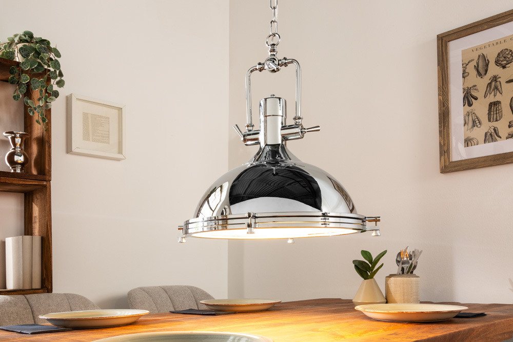 riess-ambiente Hängeleuchte INDUSTRIAL 45cm silber, ohne Leuchtmittel, Wohnzimmer · Metall · Esszimmer · Industrial Bild 4